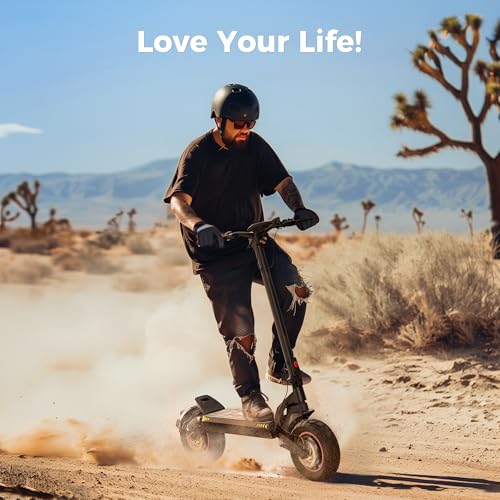 Electric Scooter with 50 Miles Long Range, 38 MPH Top Speed, 12" Offroad Pneumatic Tire E901