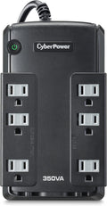 Compact Standby UPS System, 350VA/255W, 6 Outlets, Pack of 2 D919243