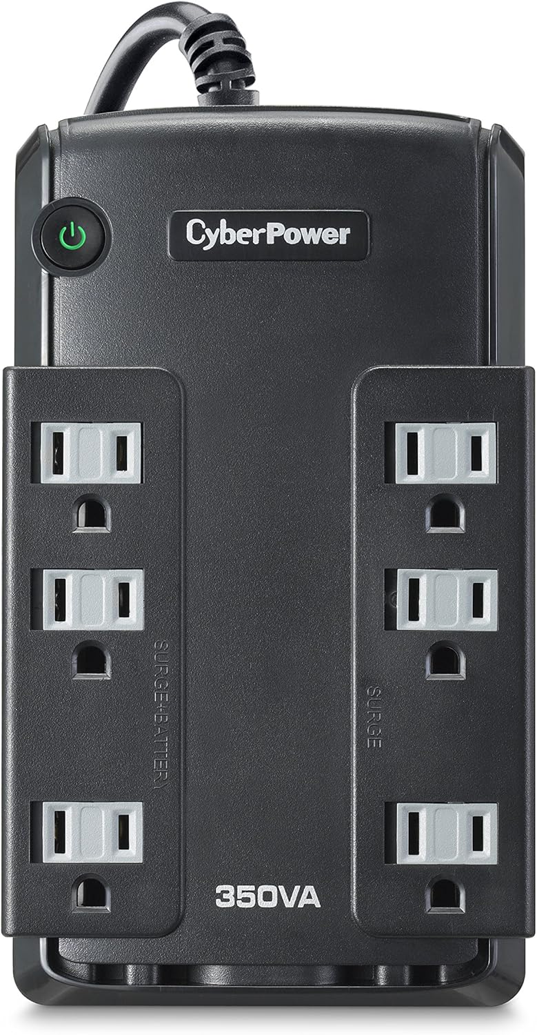 Compact Standby UPS System, 350VA/255W, 6 Outlets, Pack of 2 D919243