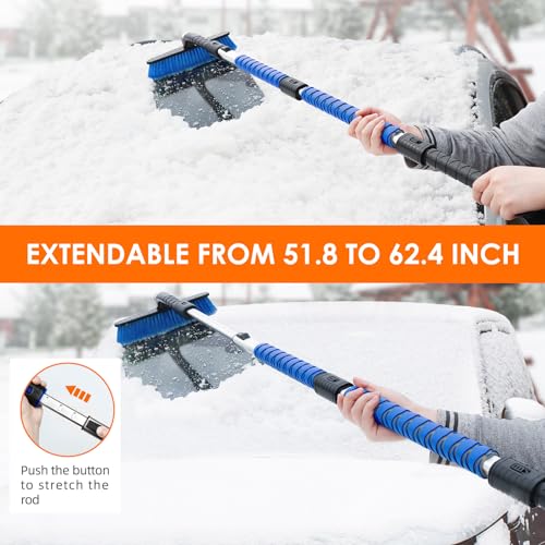 47.2" Ice Scraper with Extendable Snow Brush and Foam Grip J28763