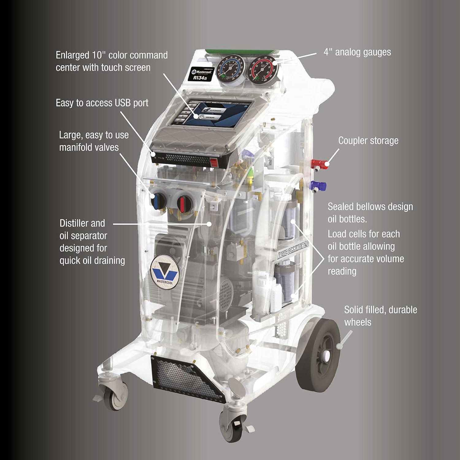 Recover/Recycle/Recharge Machine with Refrigerant Identifier U1330