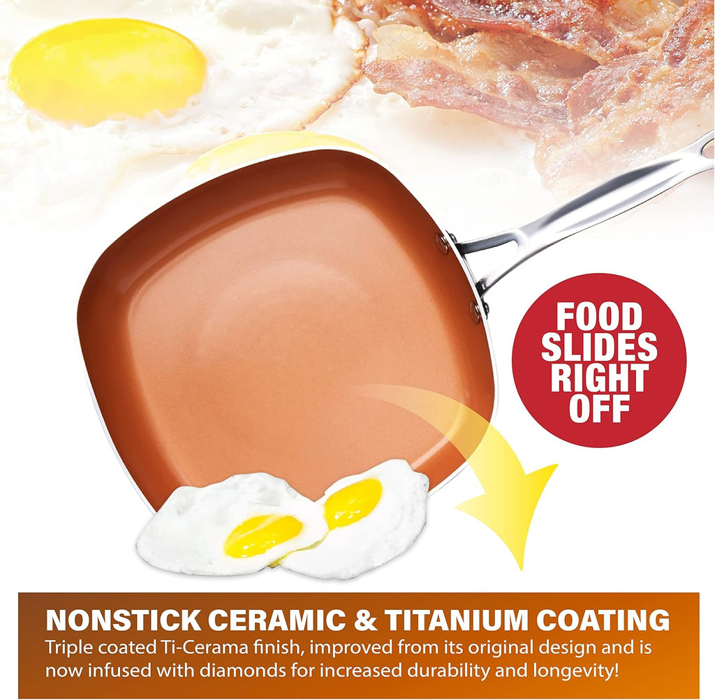 11" Square Non Stick Ceramic Frying Pan W122425
