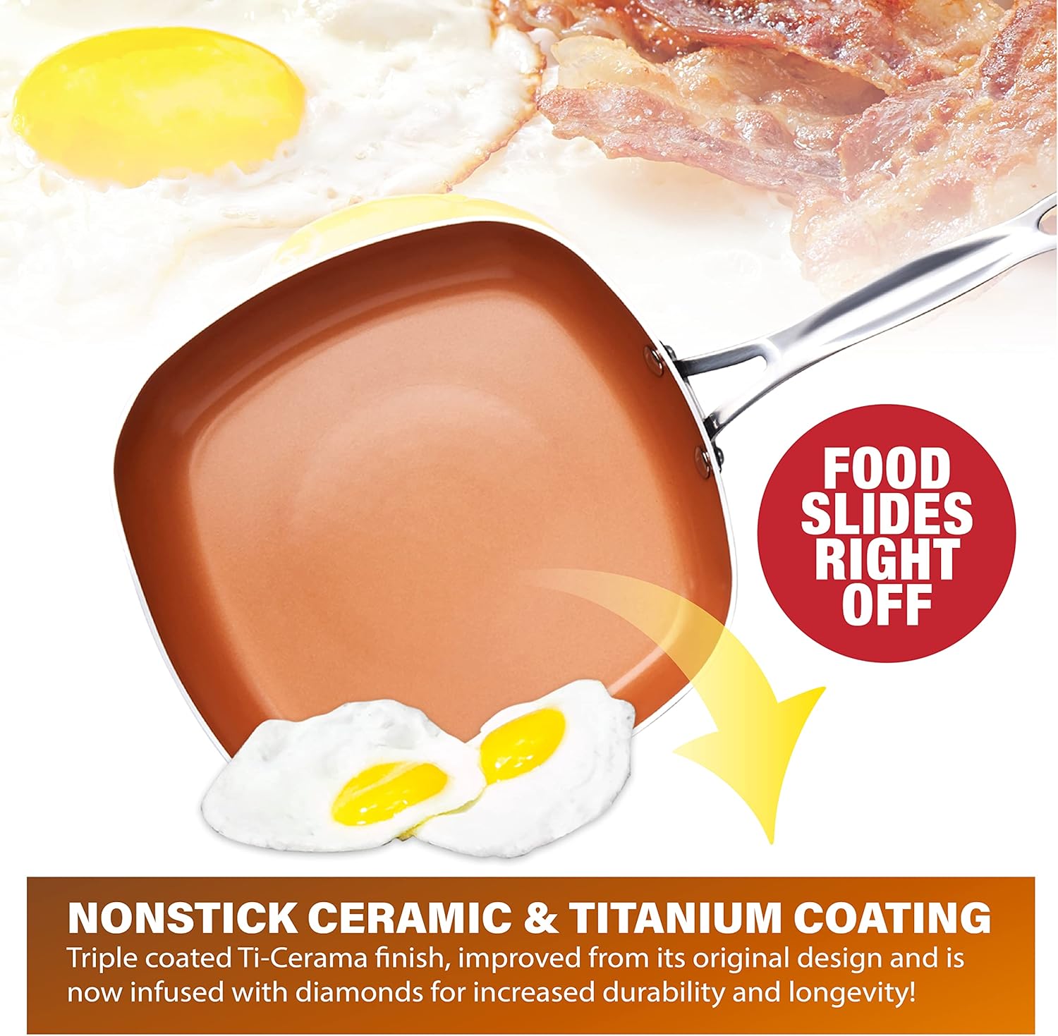 11" Square Non Stick Ceramic Frying Pan W122425