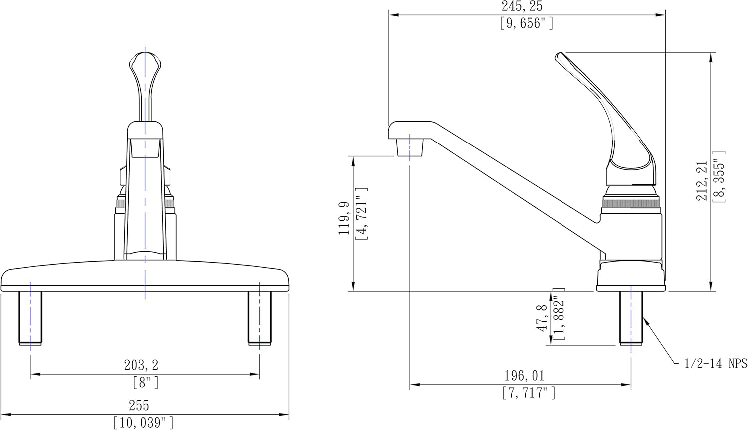 Chrome Finish Kitchen Sink Faucet K2988