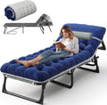 Gray Folding Camping Cot with Mattress W214