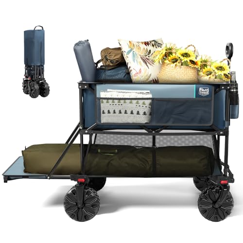 Large Capacity Folding Double Decker Wagon, Gray A138