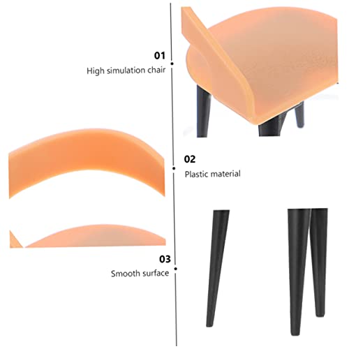 4pcs Mini Simulation Chair Fairy Garden Furniture Scene Model Dining Table Accessories Plastic Old Fashioned G936