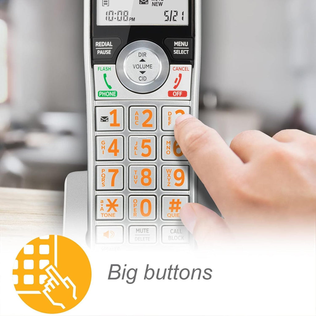Silver Black 2-Handset Corded/Cordless Phone D55932