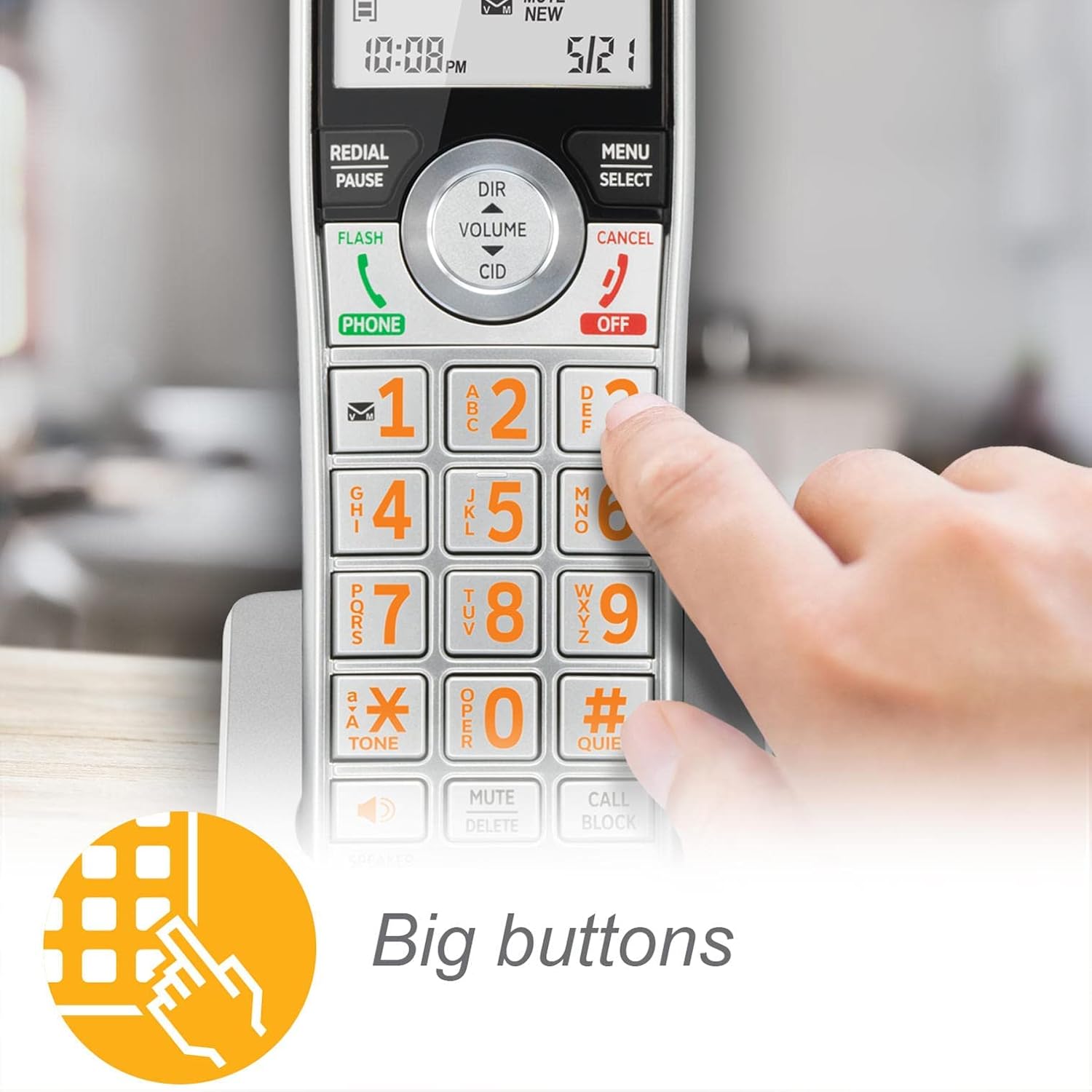 Silver Black 2-Handset Corded/Cordless Phone D55932
