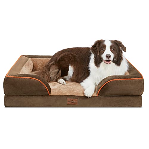 Jumbo Waterproof Orthopedic Memory Foam Dog Bed with Bolster and Removable Cover M131