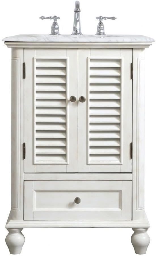 Antique White 1 Drawer Bathroom Vanity Sink Set G565214