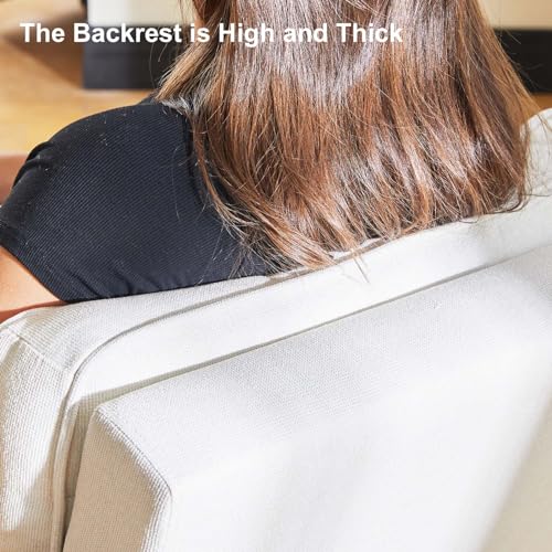 Light Grey Linen Upholstered Arm Chair with Cushion Solid Wood D675