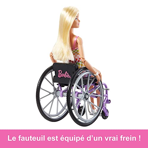 Wheelchair & Ramp Doll with Wavy Blonde Hair & Tropical-Print Outfit O93850