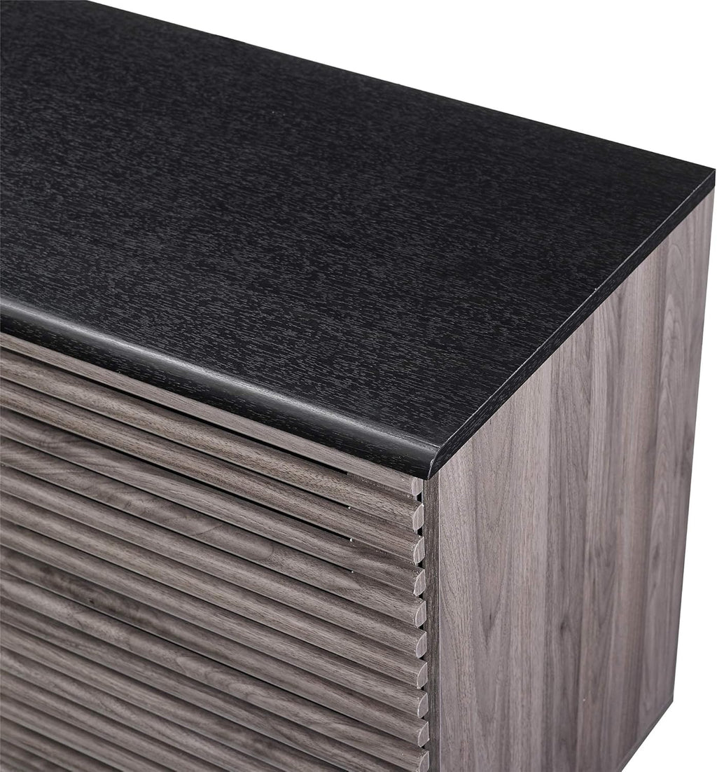 Black and Slate Grey 4 Drawer Wood Cabinet K7943
