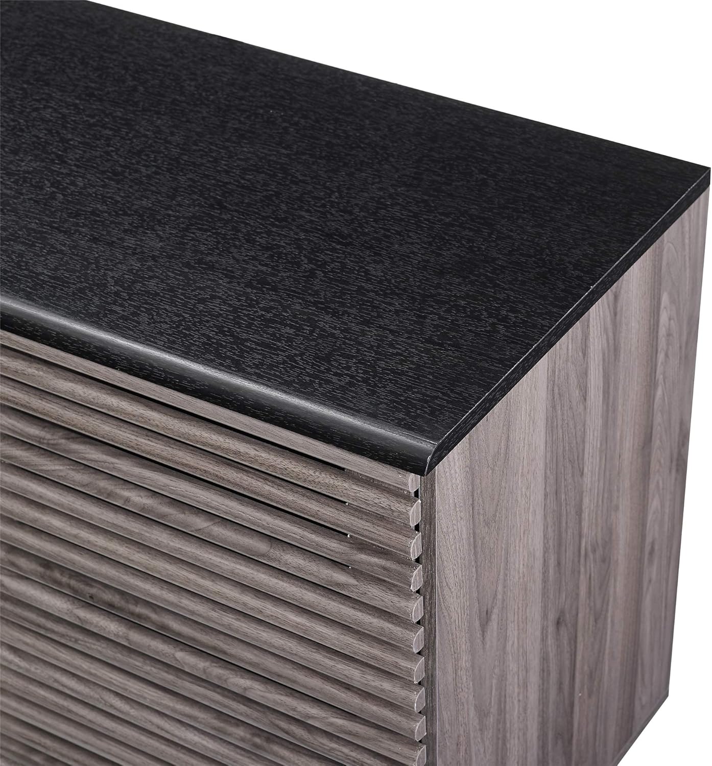Black and Slate Grey 4 Drawer Wood Cabinet K7943