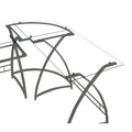 Clear Glass L-Shaped Corner Computer Desk with Keyboard Panel C68942