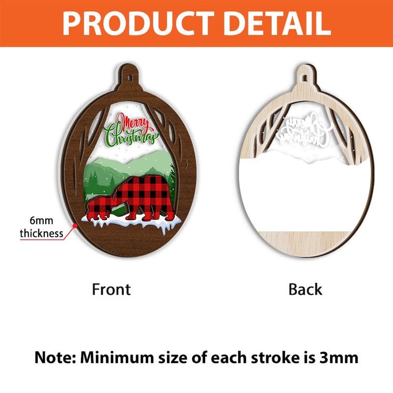 Engraved Wooden and Acrylic Baby's 1st Christmas Ornament 2025 A4326