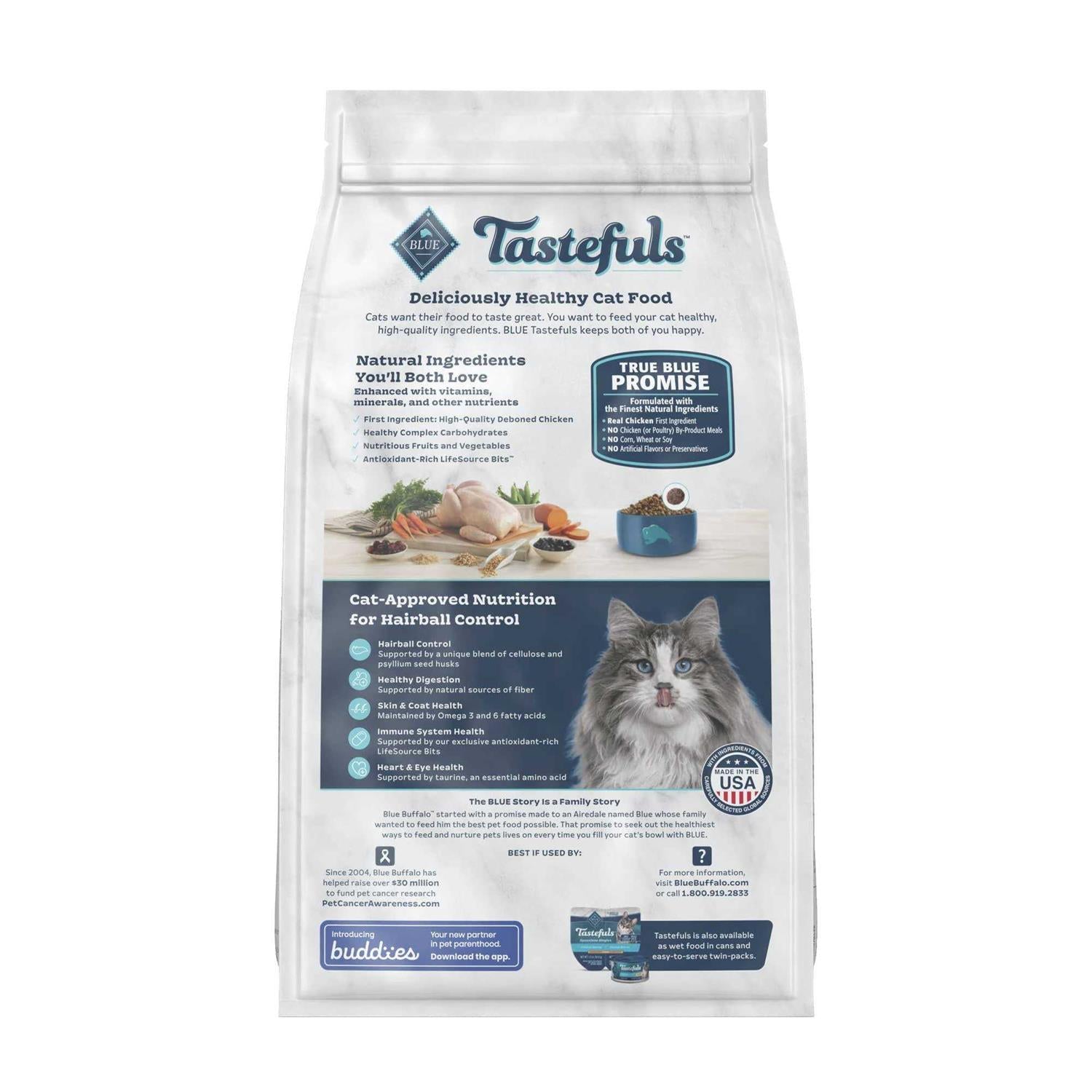 Blue Buffalo Indoor Hairball Control Mature Dry Cat Food D719845