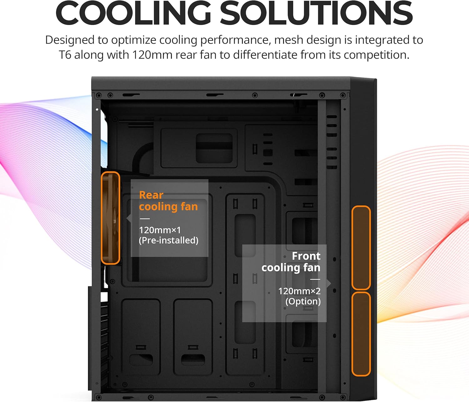 Black ATX Mid Tower Computer PC Case with Pre-Installed 120mm Fan B8148