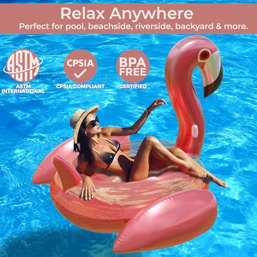 Huge 78 x 70 Pink Flamingo Pool Float P3281