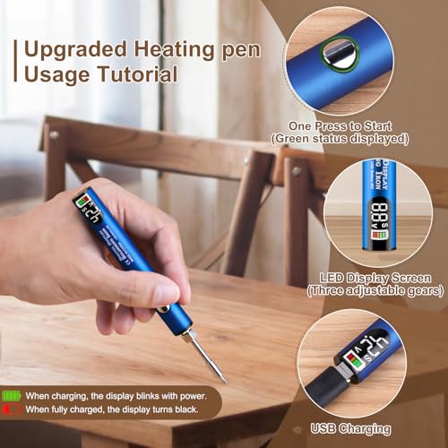 Blue Laminate Wood Floor Repair Kit with Wax Melting Tool, Hard Wax Filler, Marker Pen I909712