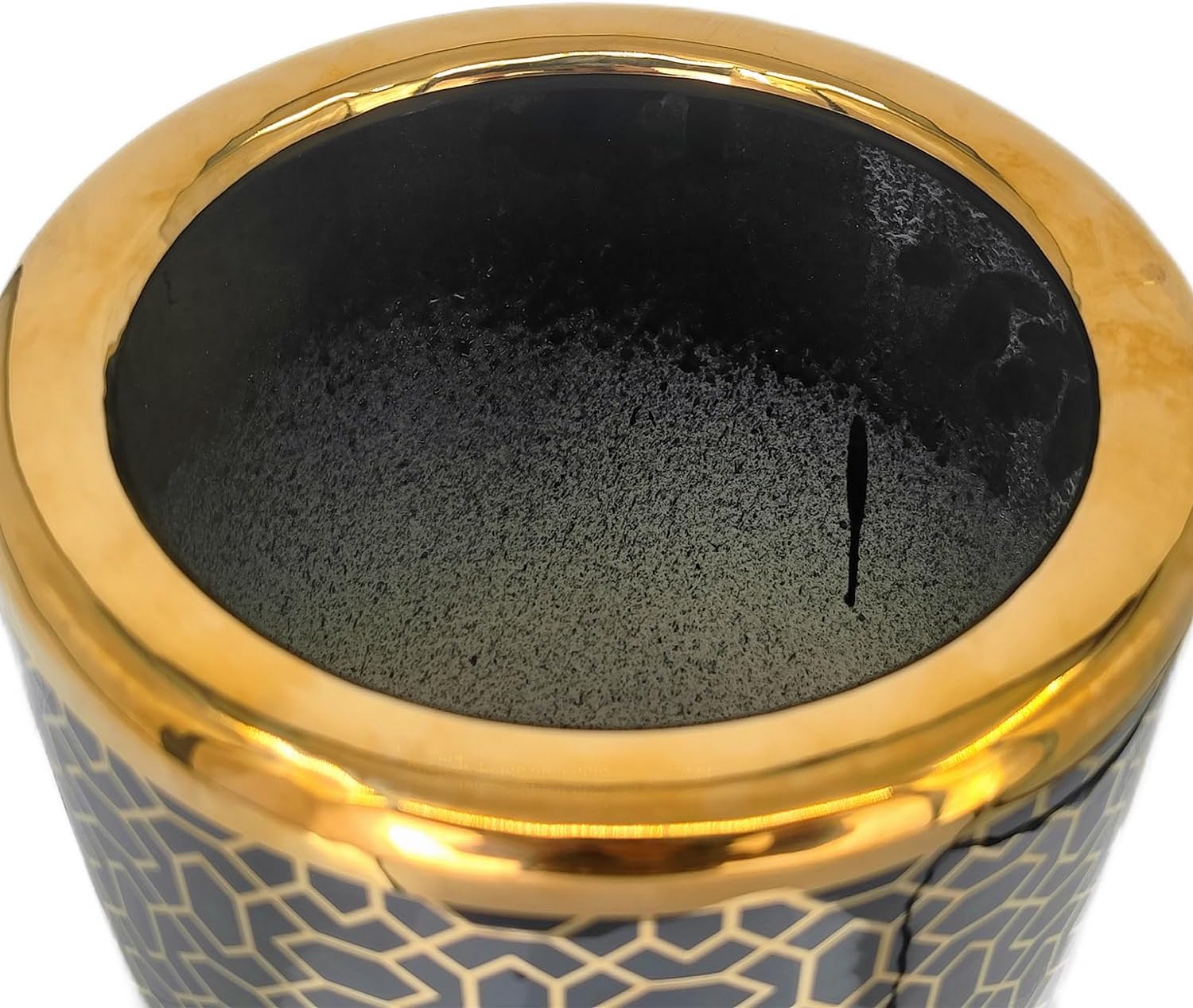 Black Gold Ceramic Umbrella Stand B325