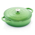 5 Quart Enameled Cast Iron Braiser Pan with Lid in Pistachio Green I294