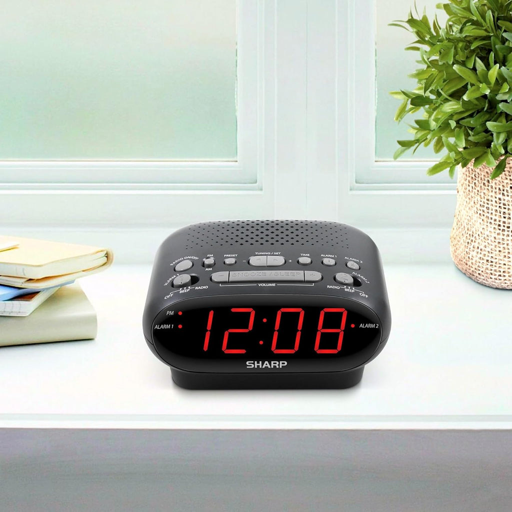 Black Dual Alarm Clock Radio O3572