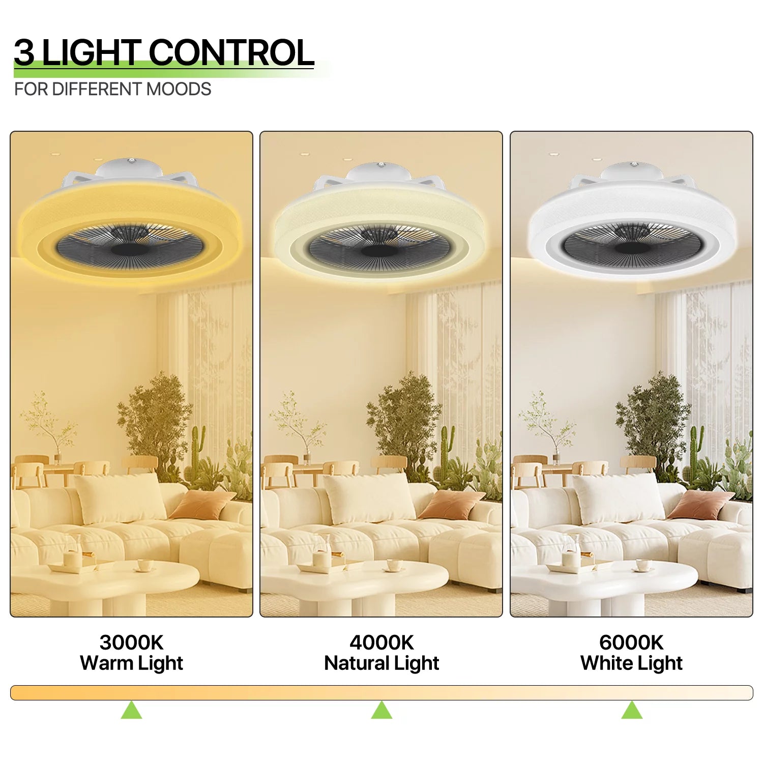 20" Low Profile Ceiling Fan With Lights and Remote, Black T124243