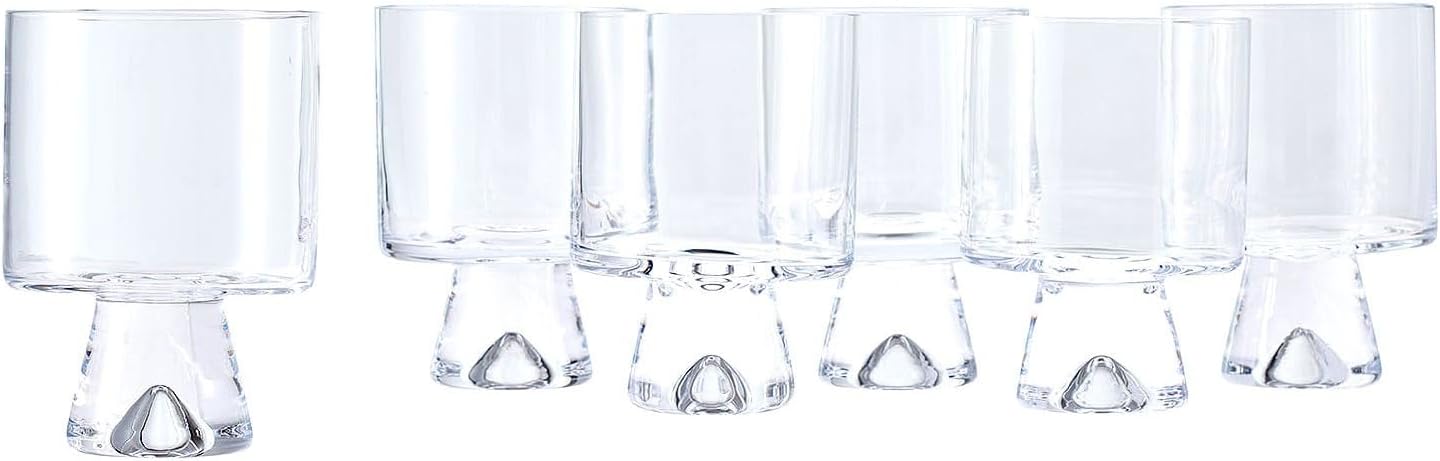 Set of 6 Clear Rock Glasses W40606