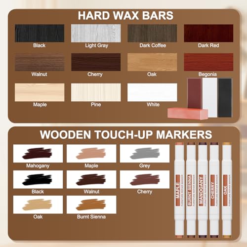 Blue Laminate Wood Floor Repair Kit with Wax Melting Tool, Hard Wax Filler, Marker Pen I909712