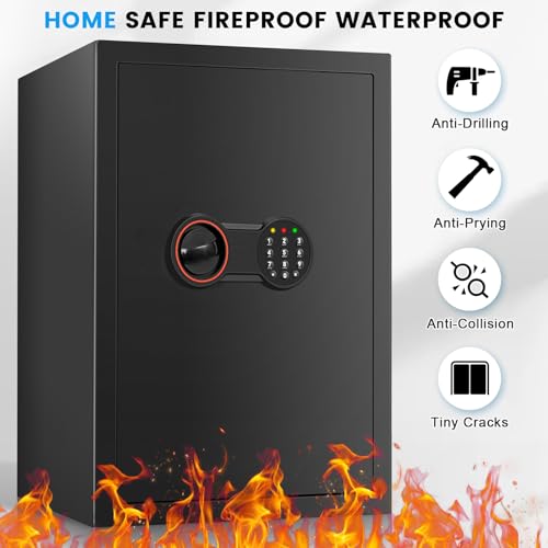 2.8 Cub Large Steel Fireproof Waterproof Home Security Safe Box with Electronic Keypad and Alarm System P957