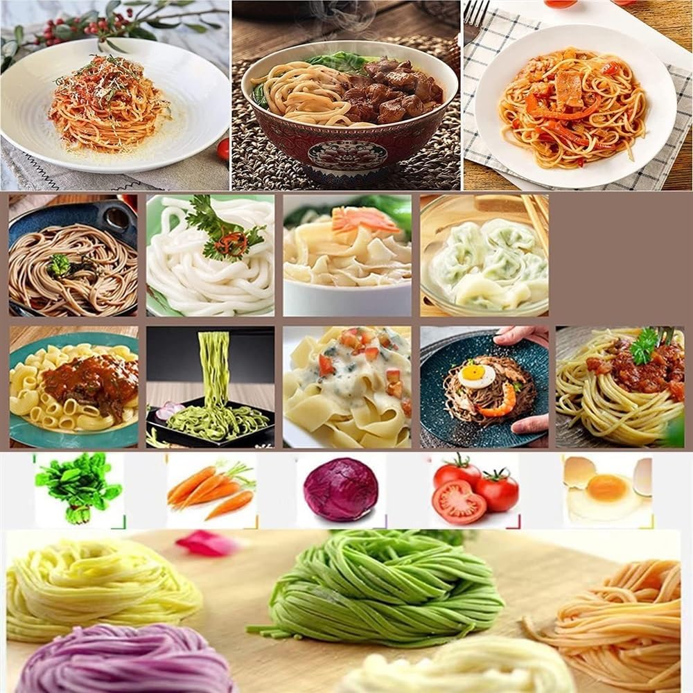 Electric Pasta Maker Machine, 180W Pasta Extruder Noodle Rolling Machine Fully Automatic J36527