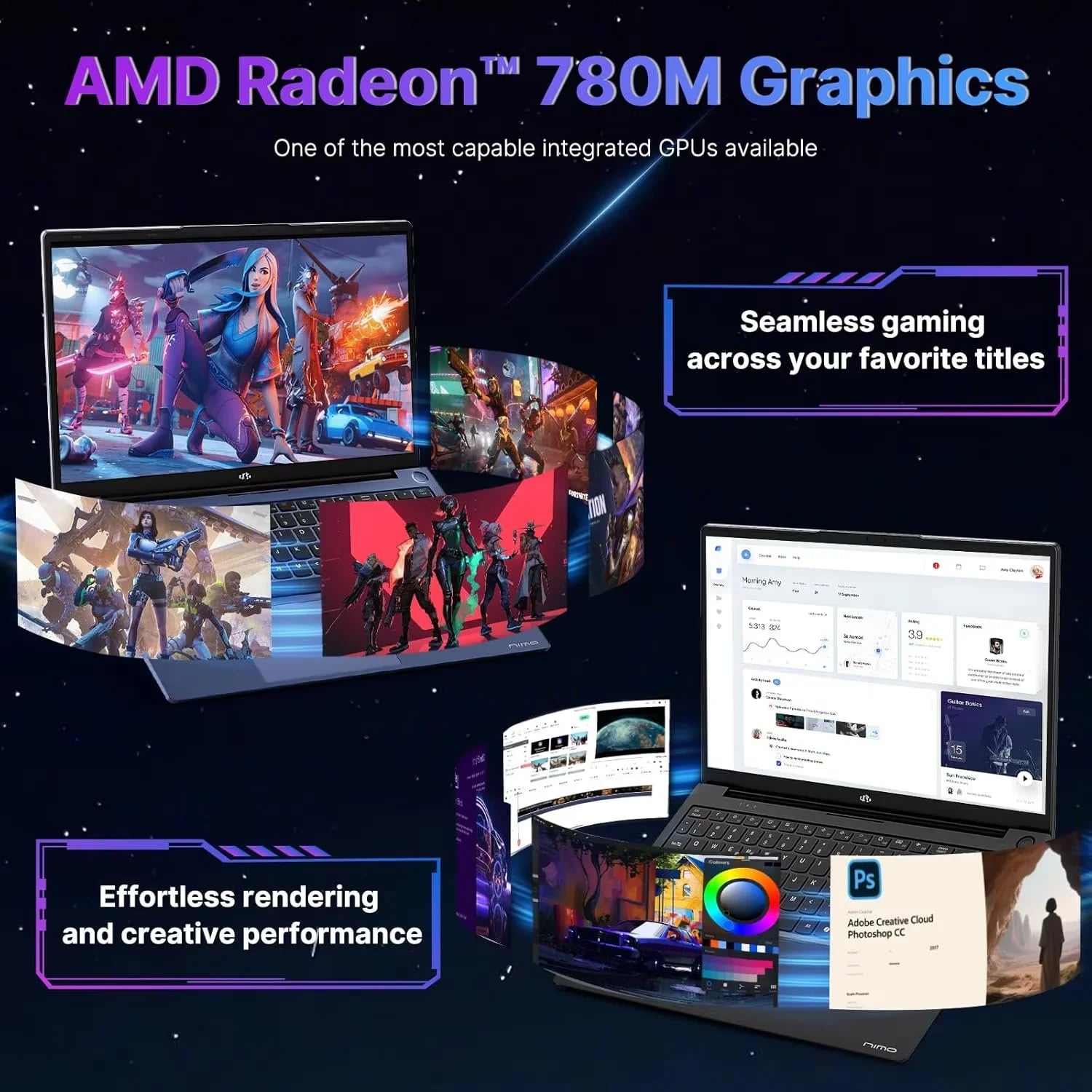 17.3 Gaming Laptop Ryzen 9 8945HS 32GB RAM 1TB SSD Radeon 780M Backlit Keyboard Fingerprint Blue C19496