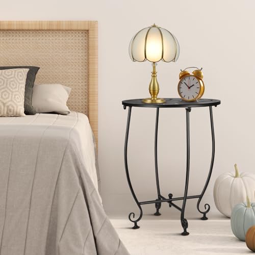 Black Metal Patio Side Table Z68902