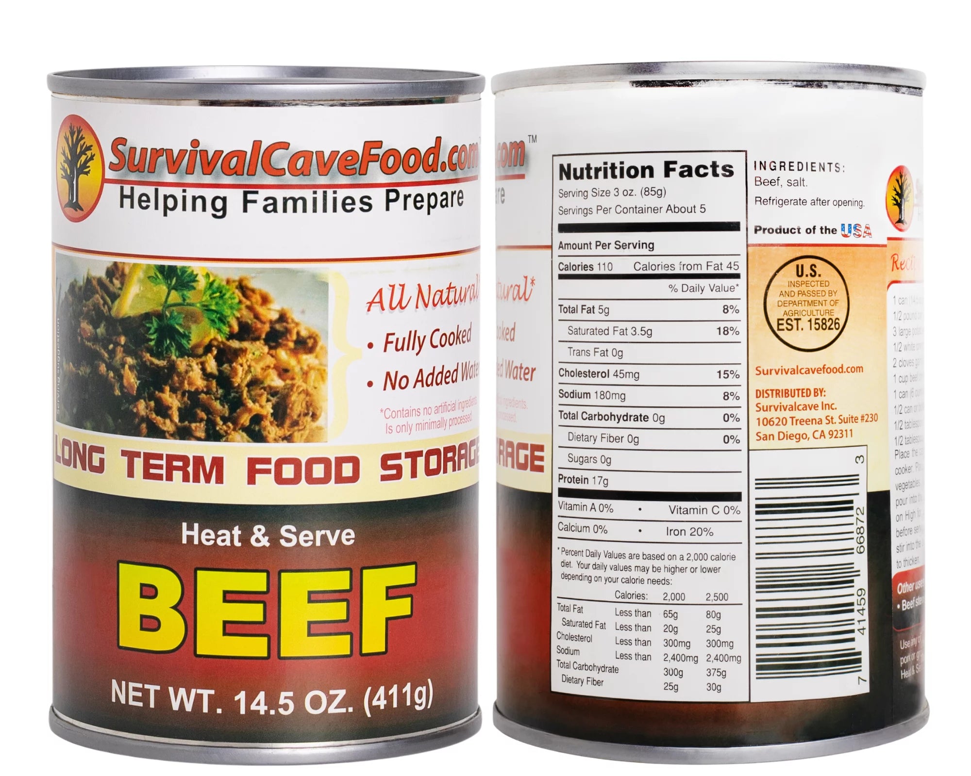 Canned Beef 14.5 oz 12 cans M442