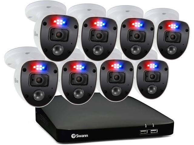 8 Channel 8 Cameras Wired Surveillance DVR Cctv 1080p Full HD 1TB Hdd Color Night Vision Security Camera System D652