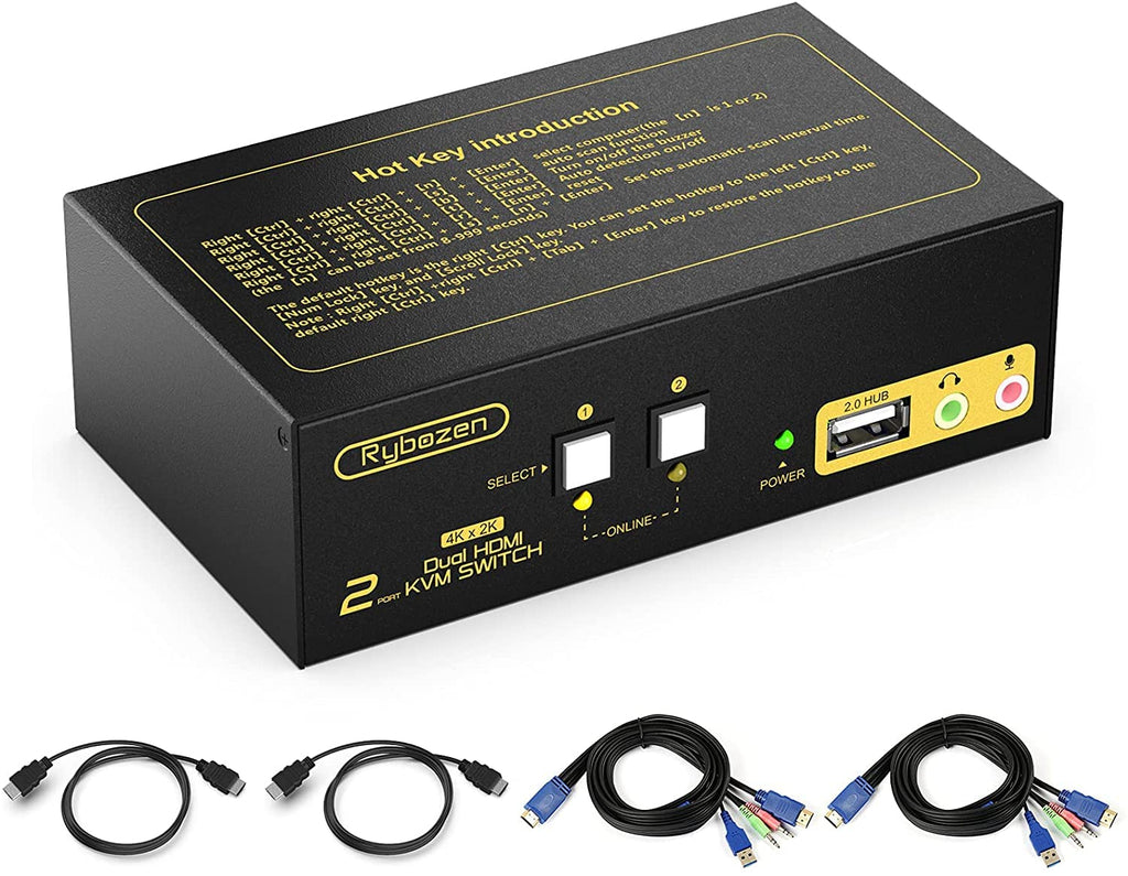 2 Port Dual Monitor HDMI KVM Switch V89782