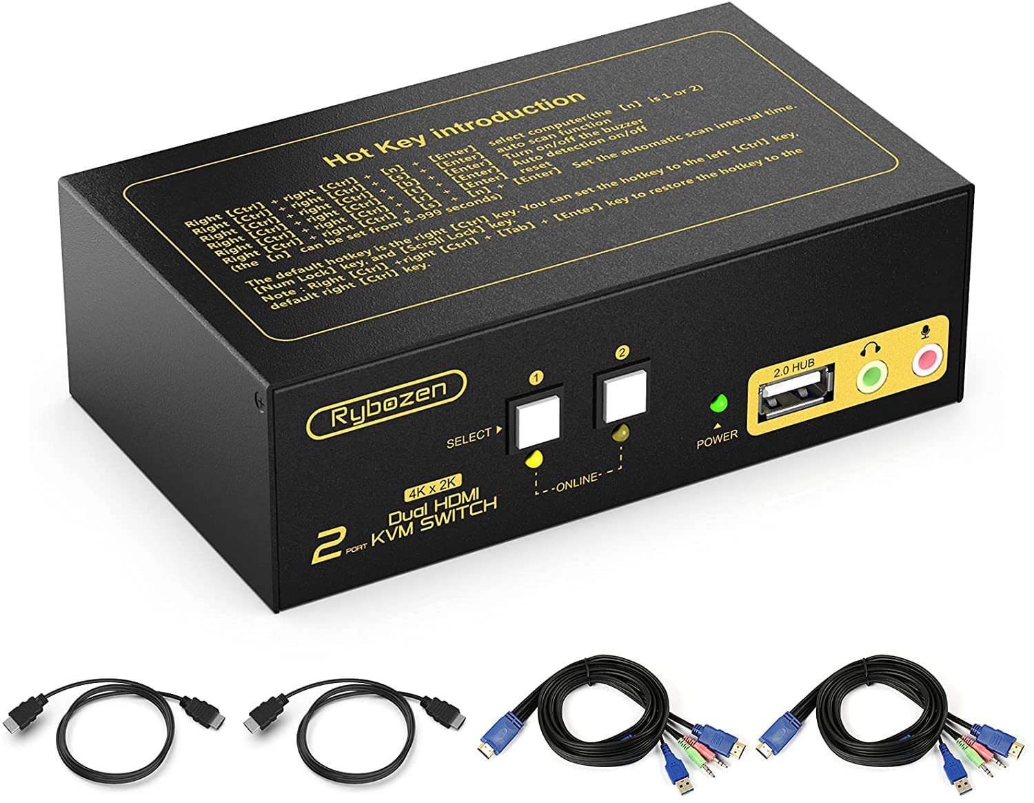 2 Port Dual Monitor HDMI KVM Switch V89782