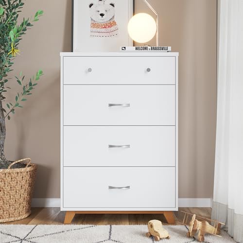 4-Piece Nursery Set with Crib, Dresser, Changing Table Topper, Chest, Nightstand V8418