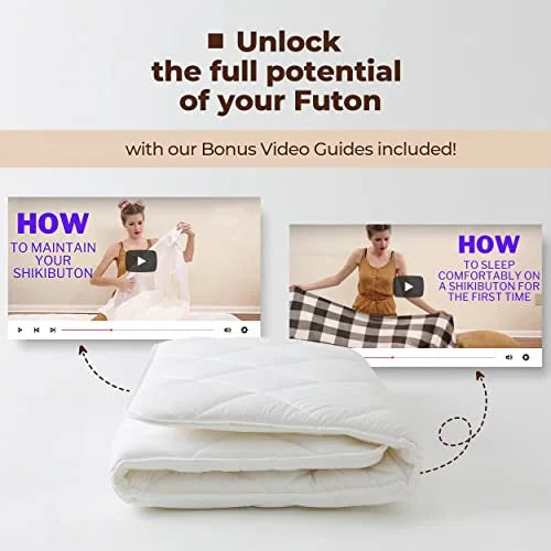 Twin Japanese Floor Mattress with Cotton Zip Cover J497