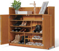 5 Tier Bamboo Shoe Cabinet with Doors H204343