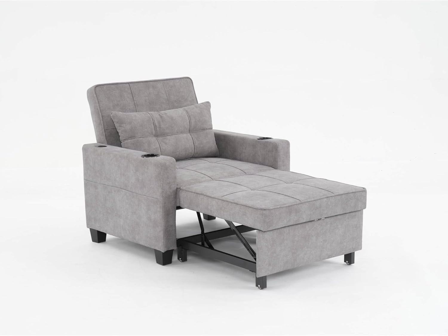 Light Grey 3-in-1 Pull Out Sleeper Chair Bed with USB Ports L434860