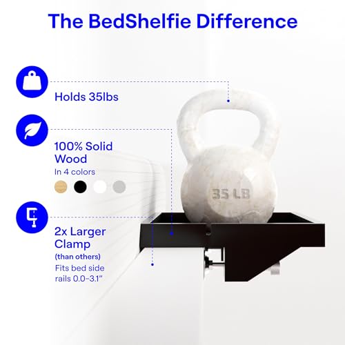 Minimalist Black Wood Bedside Shelf T1263