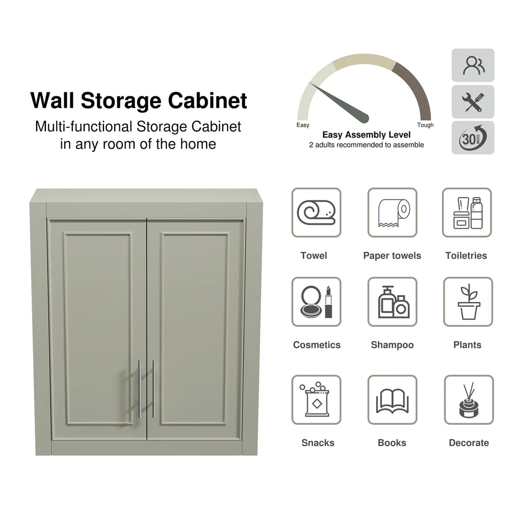 Gray Wood Wall Mounted Storage Cabinets G916608