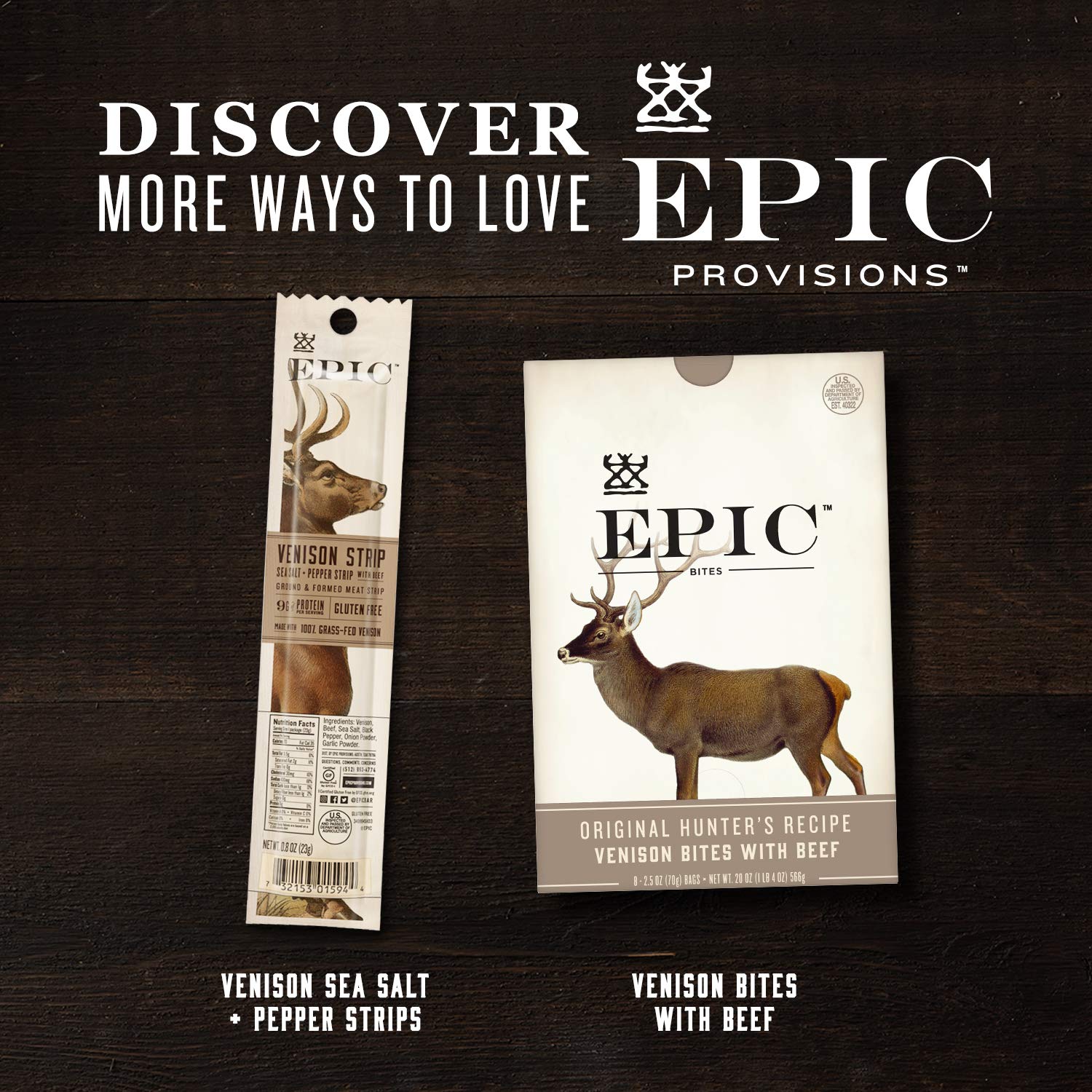 Venison Sea Salt & Pepper Bars, 4ct Box 1.5oz Bars K947827