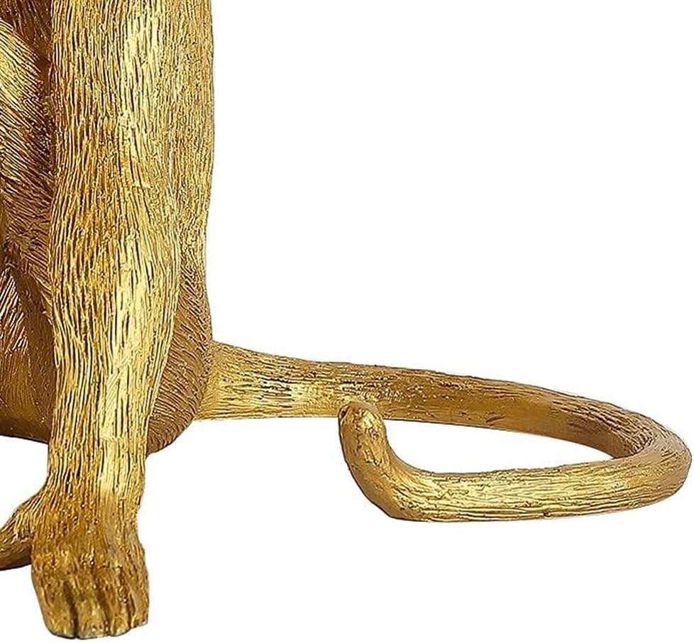 Monkey Lamp Gold Resin Sitting Lamp S7223