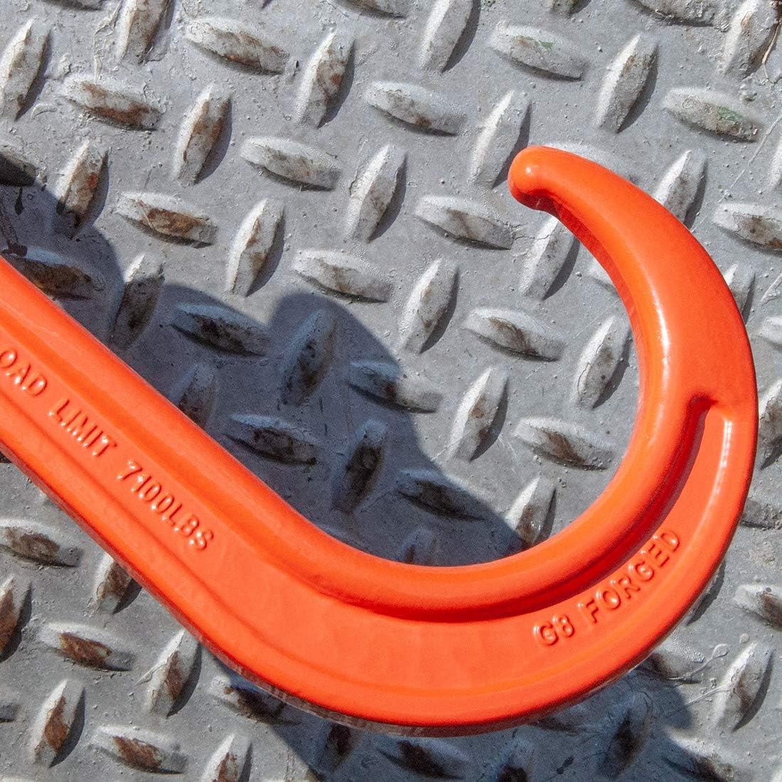 Grade 80 Alloy Tow Chain with Forged Long J Hook - 3/8 Inch x 6 Foot - 7,100 Pound Safe Working Load X30714
