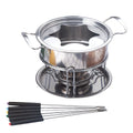 10-Piece Set Stainless Steel Chocolate Melting Pot Cheese Fondue Set G352906