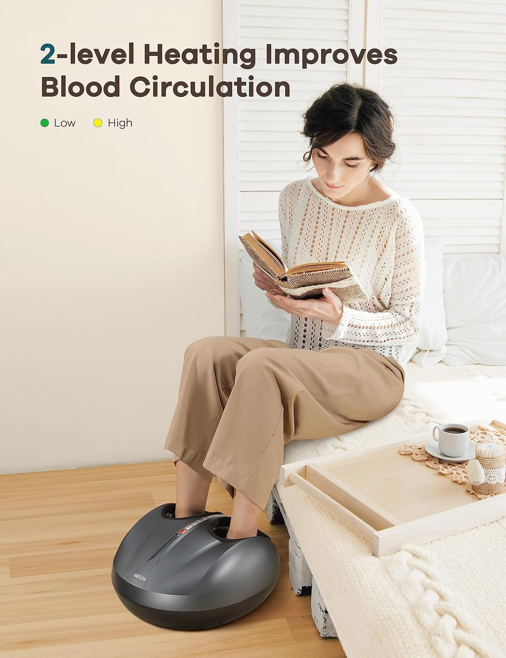 Deep Kneading Shiatsu Foot Massager with 2 Heating Levels Q863